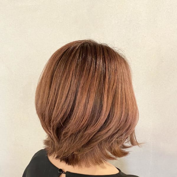 グレイカラーハイライトピンクベージュ