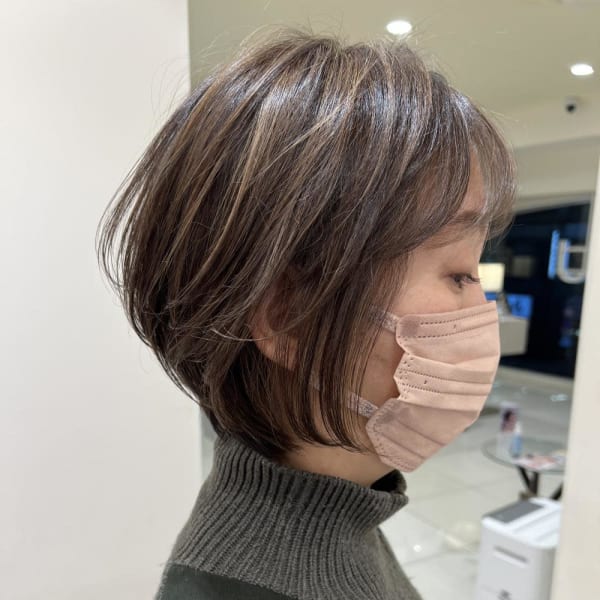 白髪ぼかし×シフォンショート