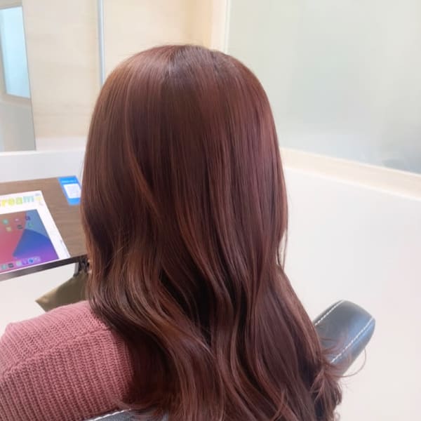 明るめローズブラウン|髪質改善 個室美容室 liesta salon