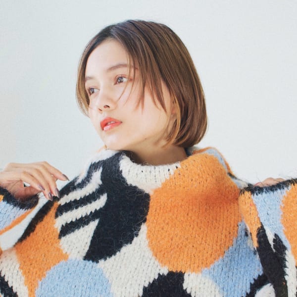 大人可愛い20代30代40代小顔カットくびれショートインナー|Vision 心斎橋店