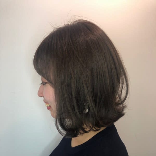 ナチュラル/外ハネ/ミディアムボブ/2stepトリートメント