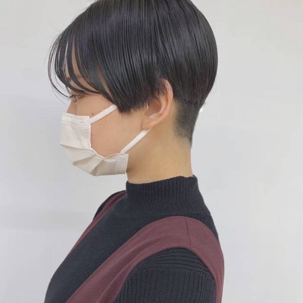 ショート/刈上げ/黒髪/20代30代/小顔/ベリーショート/