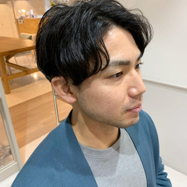 ソフトセンターパート大人パーマ