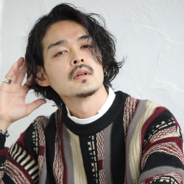 #メンズミディアム #センターパート #スパイラルパーマ