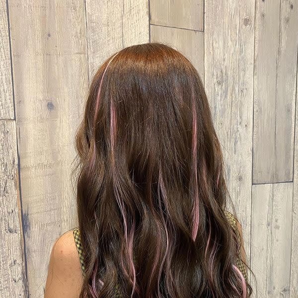 ピンクメッシュのアクセント