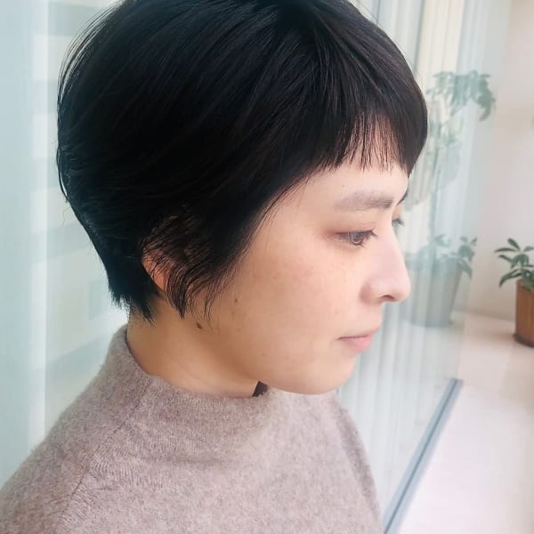 ショートバング×黒髪ショート|Atelier JD PARIS 札幌大通店