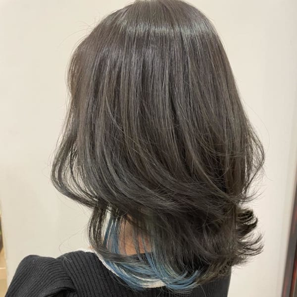 イヤリングカラー　ブルーグレージュ