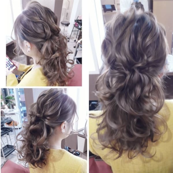 ゆるふわハーフアップ