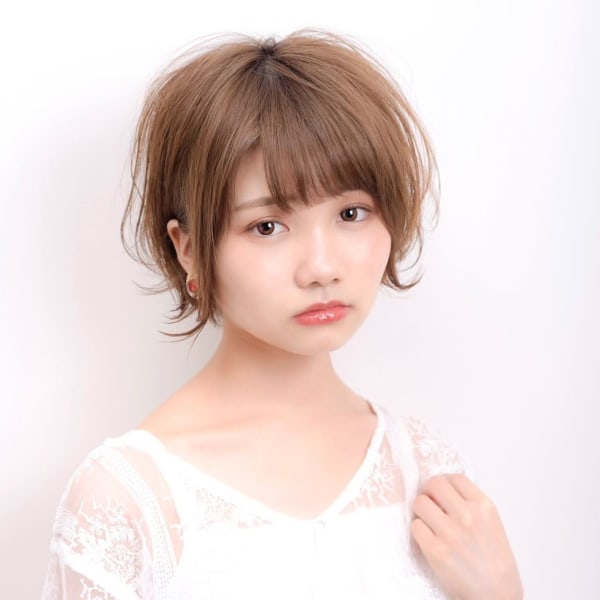 前髪/くびれ/イヤリングカラー/イメチェン/ラベンダーカラー