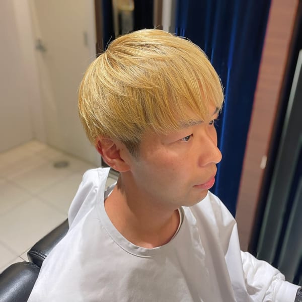 ツーブロックマッシュ/ブロンド/ハイトーン【銀座】<理容室>