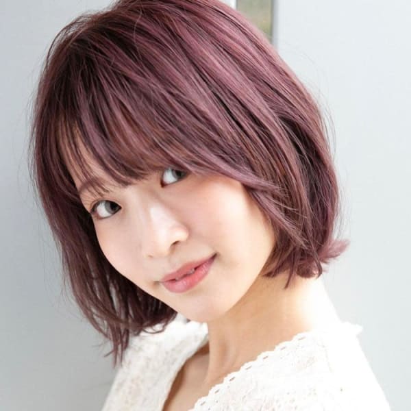 大人可愛い暖色系ハイトーンカラー【プラム】