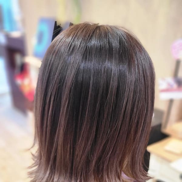 ラベンダーボブ×ブリーチなしインナーカラー