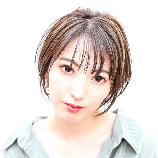 【來本】シースルーバング　ハイライト　ショートスタイル