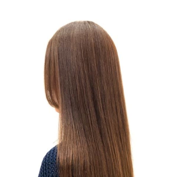 暖色系カラー/縮毛矯正/ロング/長め前髪/30代40代50代