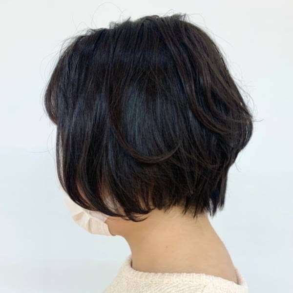 デジパ/グラデーション/ショートボブ/ワンカール/40代50