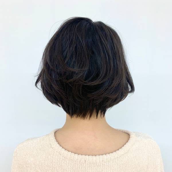 デジパ/グラデーション/ショートボブ/ワンカール/40代50