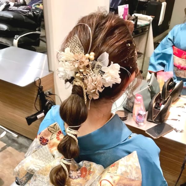 和装 成人式 ダウンスタイル!