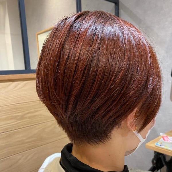 【ピンクカラー】コンパクトショートボブ