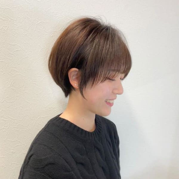 大人可愛い×耳掛け丸みショートボブ|unique x KENJE 町田