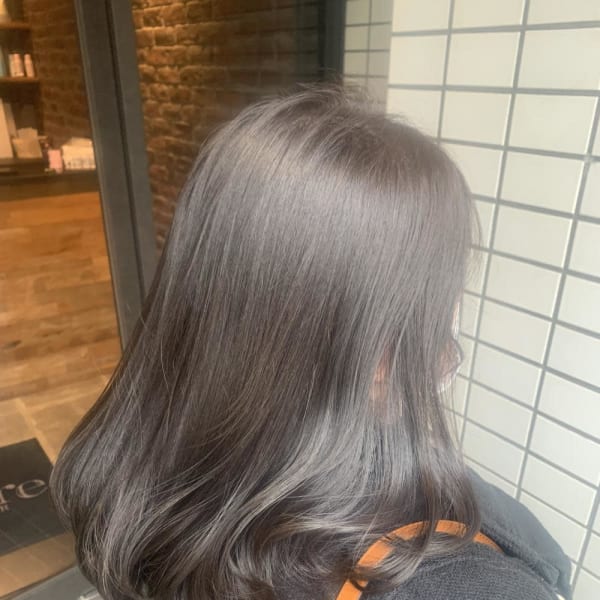 ブリーチ&加工なし!艶々グレージュ