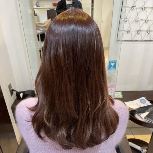 美髪イルミナカラーピンクベージュ