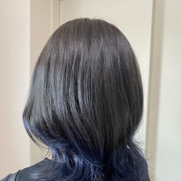 裾カラー/ブルー/ブルーグレー/ダブルカラー/ブルーブラック