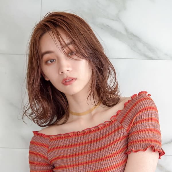 20代・30代_顔まわりレイヤーミディアム|AUBE HAIR chemin by EEM【川口店】