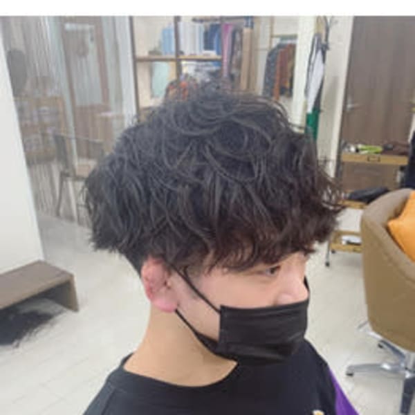 スパイラルパーマ×マッシュ