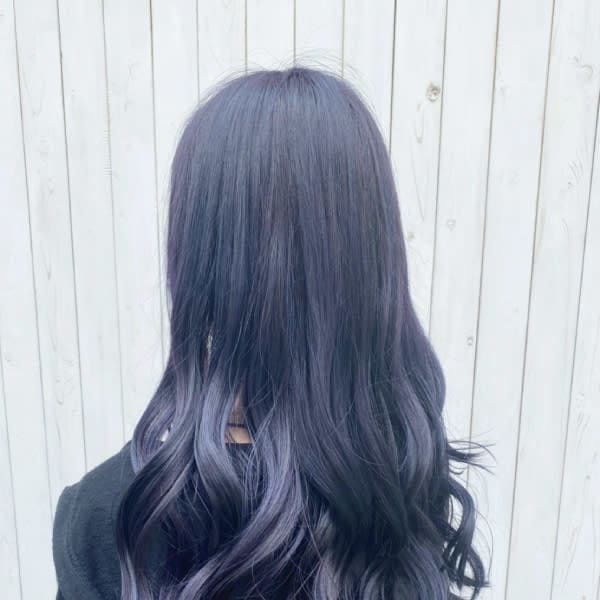 ダブルカラー/ブルーパープル/ネイビー/ヘアカラー/透明感