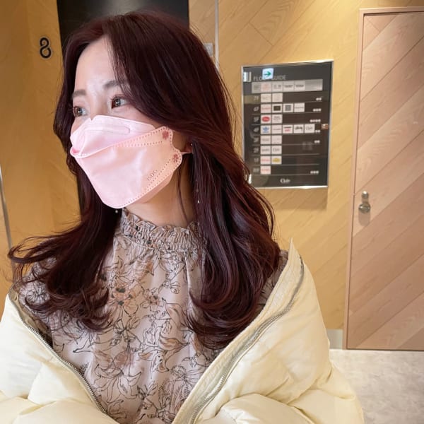 ☆ピンクラベンダー濃いめ 透明感 ロングヘア 韓国風 神戸