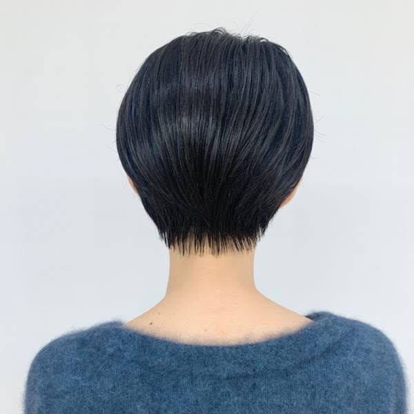 ベリーショート/黒髪/小顔/40代50代60代/白髪染め