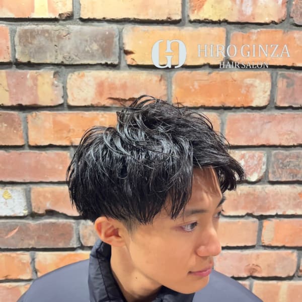 ツーブロックツイストパーマー/ヒロ銀座/理容室/メンズ