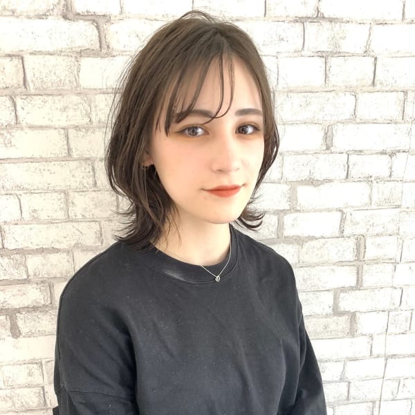 インスタ掲載　ミディアムウルフ　シースルーバング