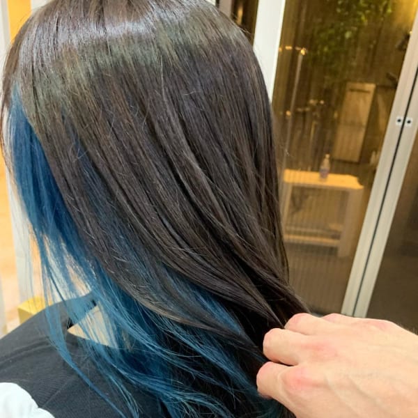 アクアブルー×インナーカラー