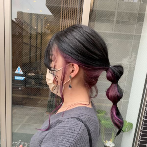 インナーカラーと簡単アレンジ