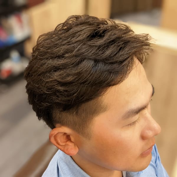 ツーブロック×ヒートパーマ