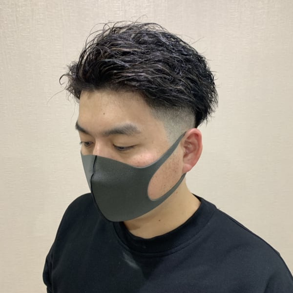 ツイストパーマ×フェード×ハイライト
