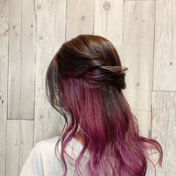 インナーカラー/ピンクレッド/ダブルカラー/デザインカラー