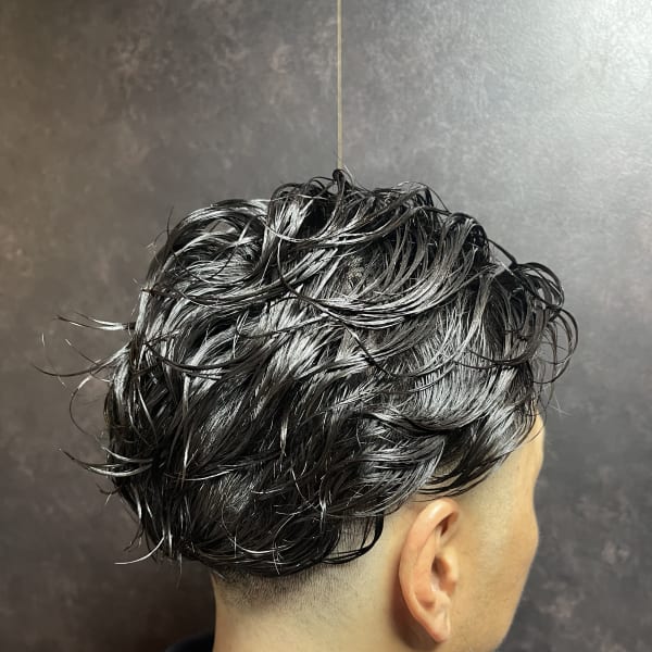 パーマオールバックスタイル 神田/理容室/パーマ