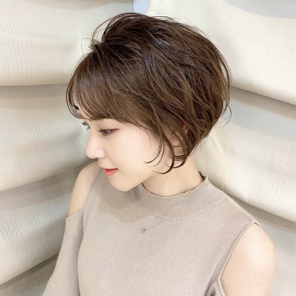 面長カバー/20代30代40代/シースルーショート