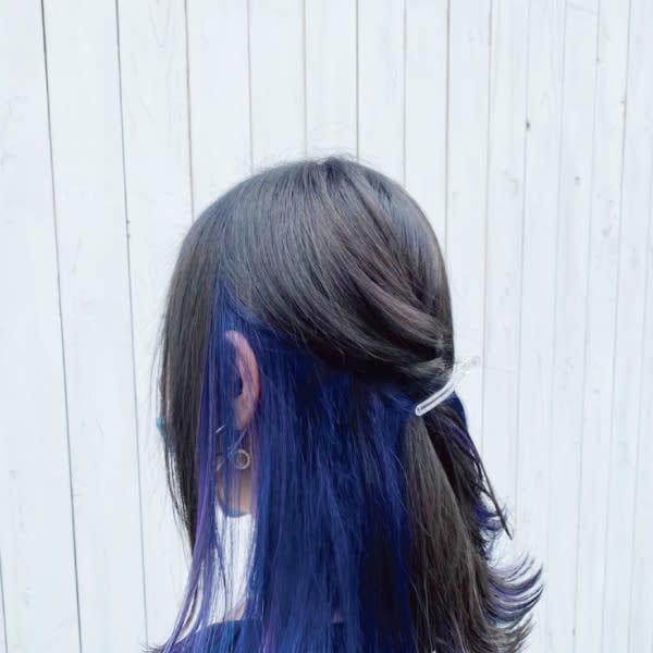 インナーカラー/寒色カラー/ブルーパープル/アッシュブラック