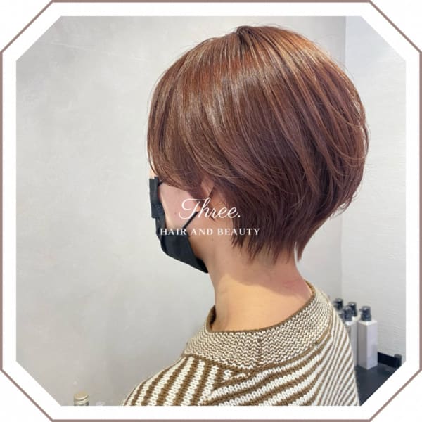 大人ピンクベージュ×くびれショート