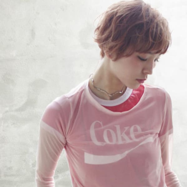 コーラルピンクマニッシュショート【orente表参道】