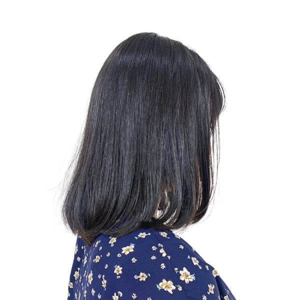 大人可愛い/ロブ/黒髪/白髪染め/ワンカール/40代50代