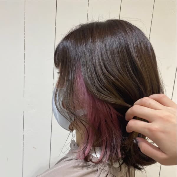 インナーカラー/ブラウンレッド/アッシュカラー/カット|Carrefour