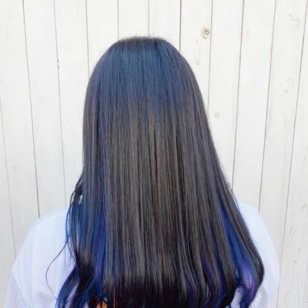 ダブルカラー/グラデーション/寒色系カラー/黒髪/青/ブルー|OHANA