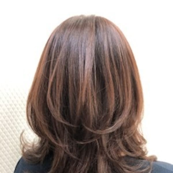 レイヤーカット/大人可愛い/デジタルパーマ/くびれ/小顔/