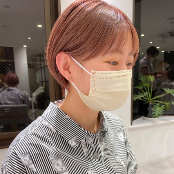 【YOKE】ピンクベージュ/マッシュショート