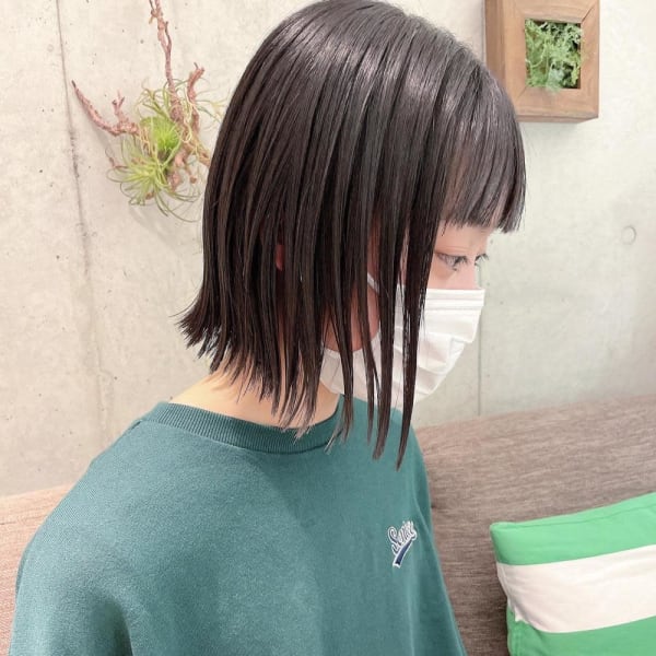 裾の透け感たっぷり軽めきりっぱなしボブ☆