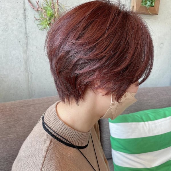 丸みレイヤーショートはカラーで個性的に☆